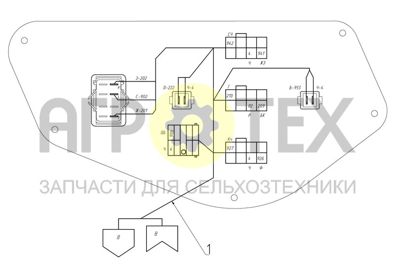 Чертеж Коммуникации электрической панели (МРУ-1.56.450)